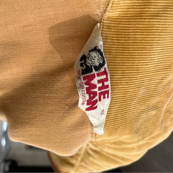 THE MAN By McGREGOR Yellow Corduroy Zip Up Jacket Size 42 - Picture 6 of 6